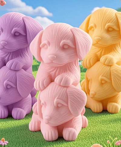 Molde de Silicona PERRITOS CURIOSOS 3D 25M8