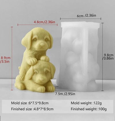 Molde de Silicona PERRITOS CURIOSOS 3D 25M8