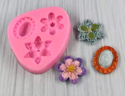 Molde flores grandesx3