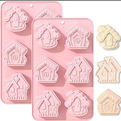 Molde casitas navideñas x6