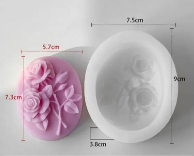 Molde de silicona ovalado ROSAS