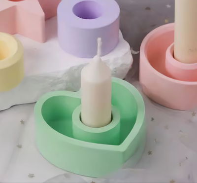 Molde corazon porta vela