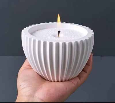 Molde maceta a rayas grande