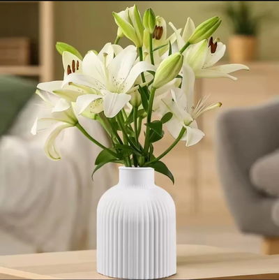 Molde florero alto rayas