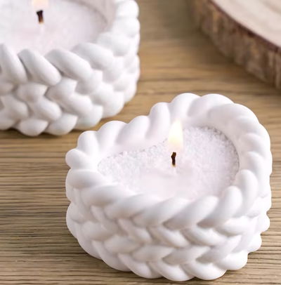 Molde corazon cordón porta vela