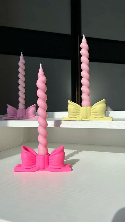 Molde porta vela moño 