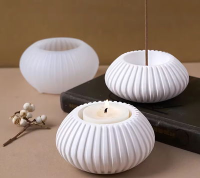 Molde porta velas rayado