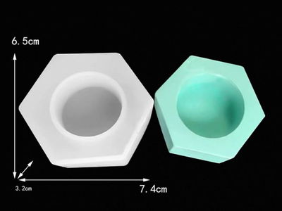 Molde porta vela hexagonal