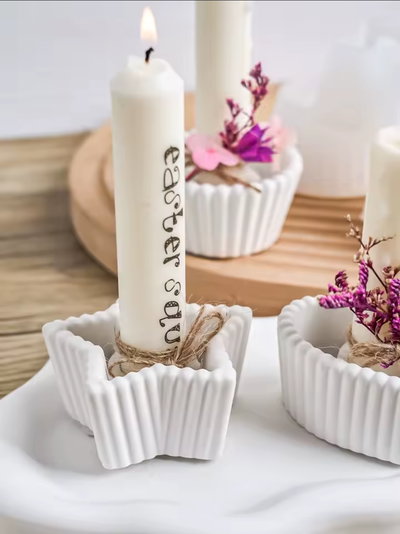Molde porta velas rayas estrella
