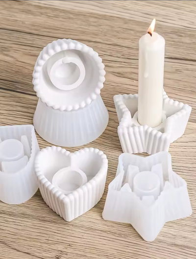 Molde porta velas rayas circular 