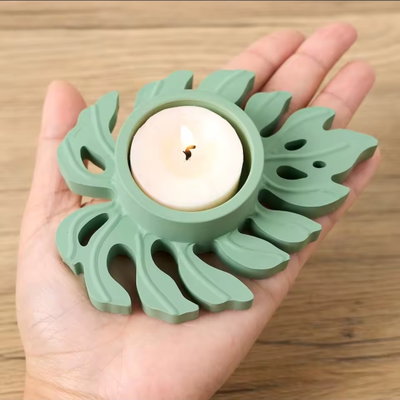 Molde hoja porta vela