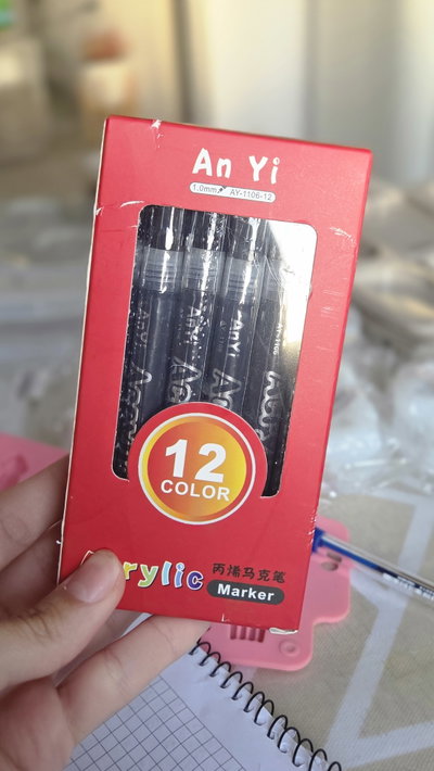 Marcador acrilico negro x unidad
