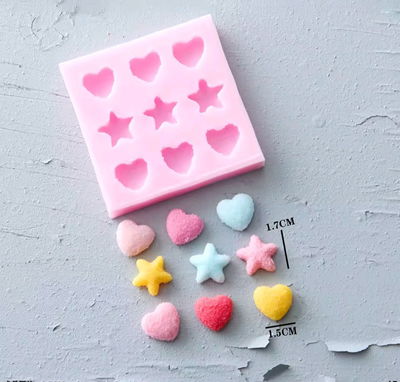 Molde corazones+estrellas