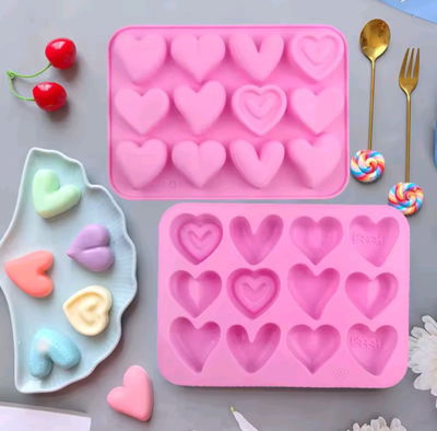 Molde corazones happy
