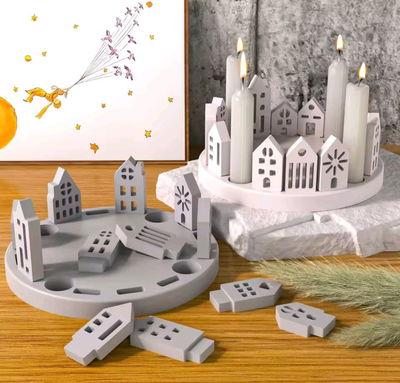 Molde porta velas casas 