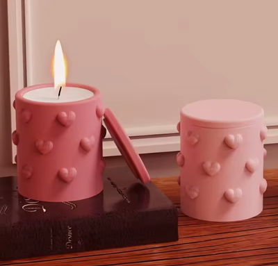 Molde recipiente mini corazones con tapa