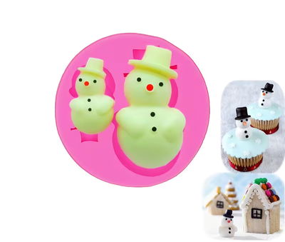 Molde muñecos nieve x2