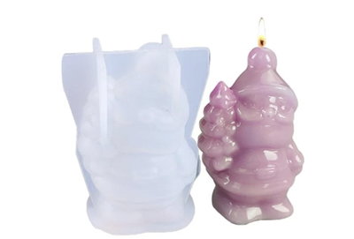 Molde mini papa noel con pino