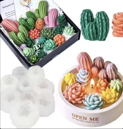 Flores y cactus x 9