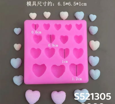 Molde corazones peluche variados