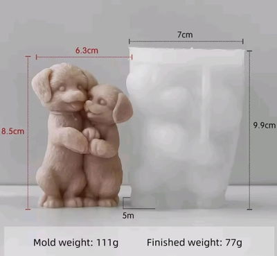 Molde perros abrazados