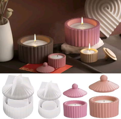 Molde contenedor rayas con tapa mini