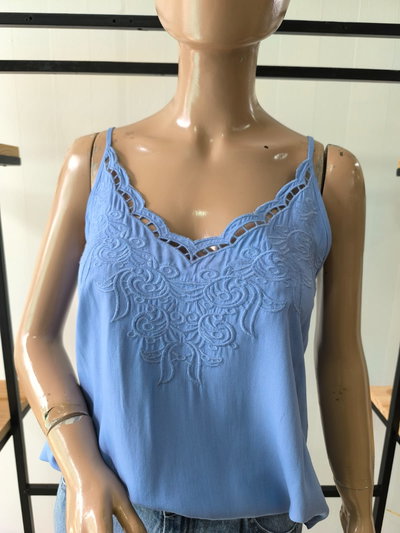 Musculosa Lino bordada