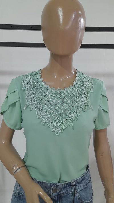 Camisa gasa bordadas