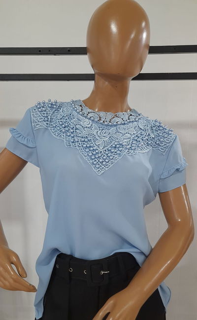 Camisa gasa bordada