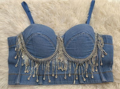 Corsets de jeans con stras 