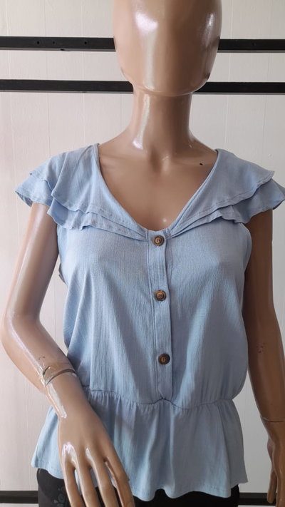 Blusa lino con volados 