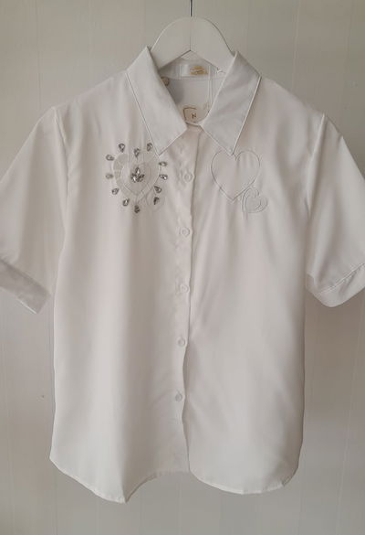 Camisa M/Cortas bordada piedras