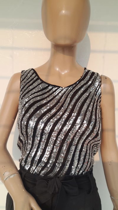 Musculosa Lentejuela cebra