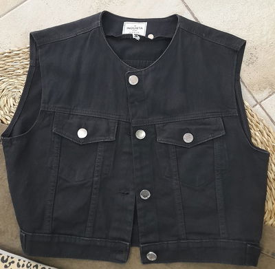 Chaleco jeans negro