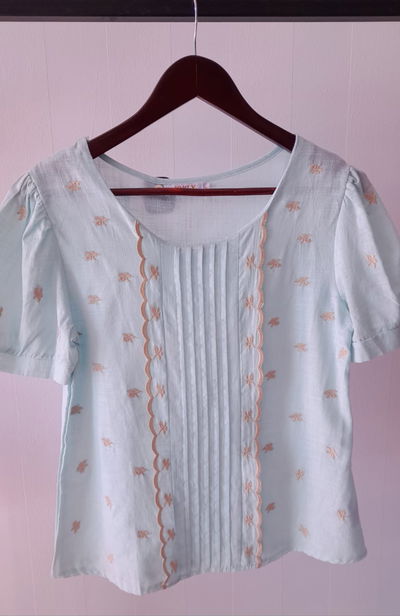 Blusa bordada verde agua Princesa