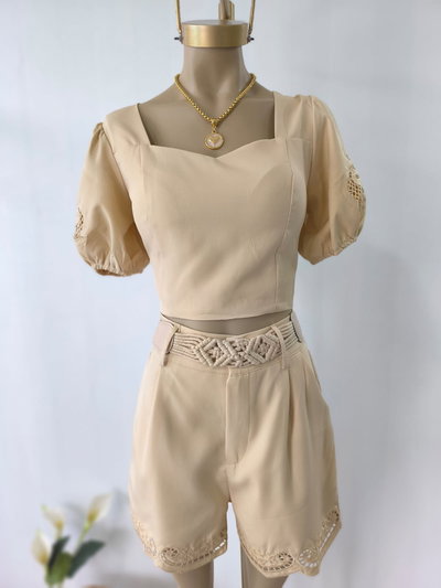 Conjunto short sastrero + top 