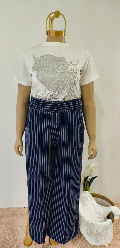 Pantalón Sastrero rayado con Cinto