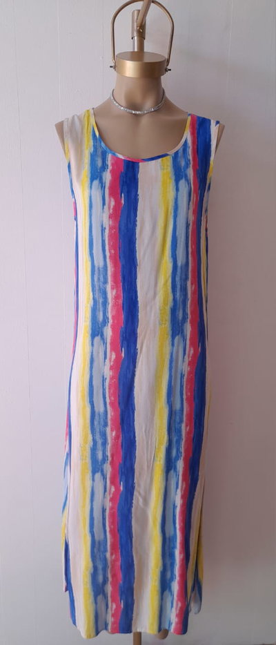 Vestido largo fibrana estampado