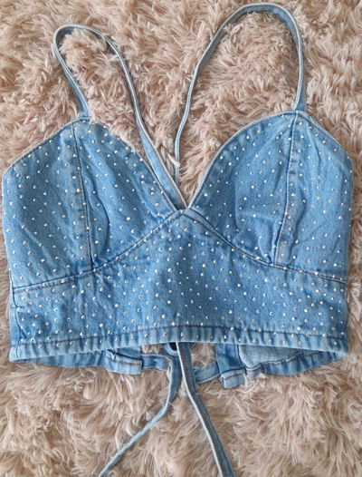 Top jeans c/stras
