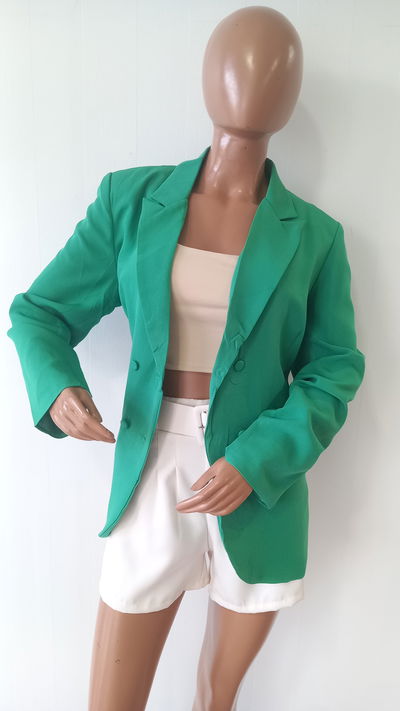 Blazer dama verde doble boton