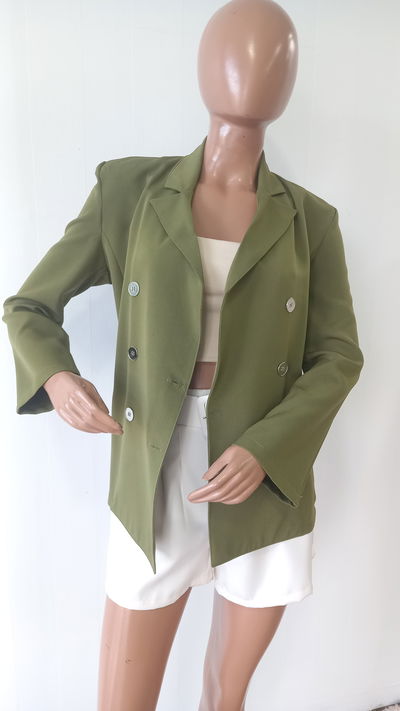 Blazer dama satén oliva