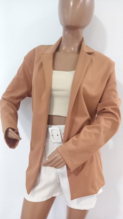 Blazer crep marrón