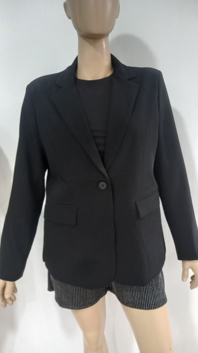 Blazer dama negro con forro y bolsillo