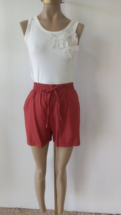 Short dama lino con elástico