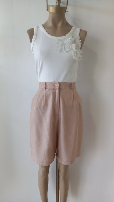 Short dama sastrero marron a rayas