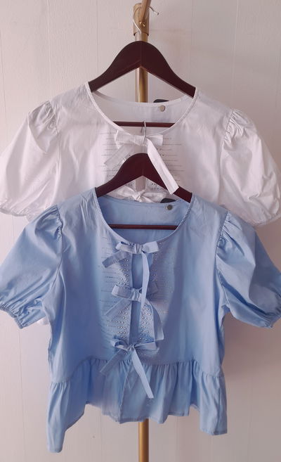 Blusas acrocel princesa c/stras y moño