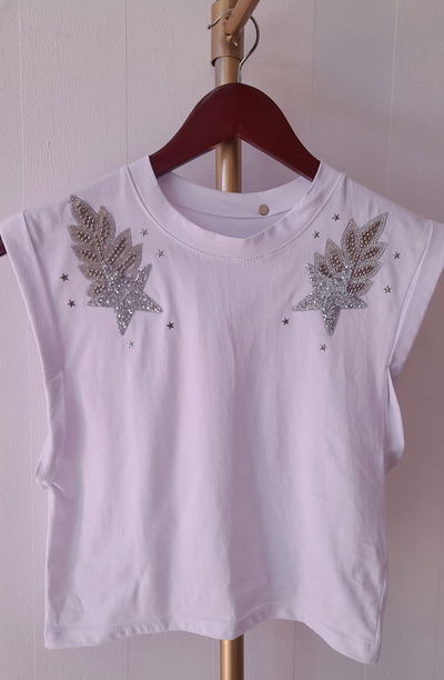 Musculosa algodón bordada