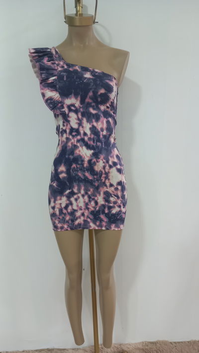 Vestido bengalina batick una sola manga