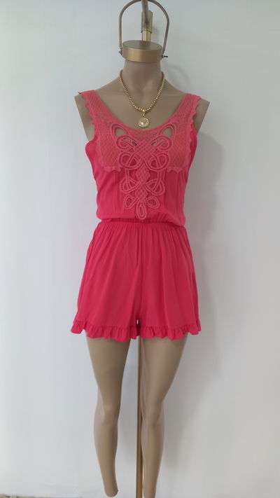 Monito fibrana coral con puntilla