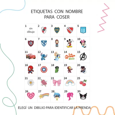 Etiqueta Escolar Personalizada Cinta Con Nombre X20 P/coser